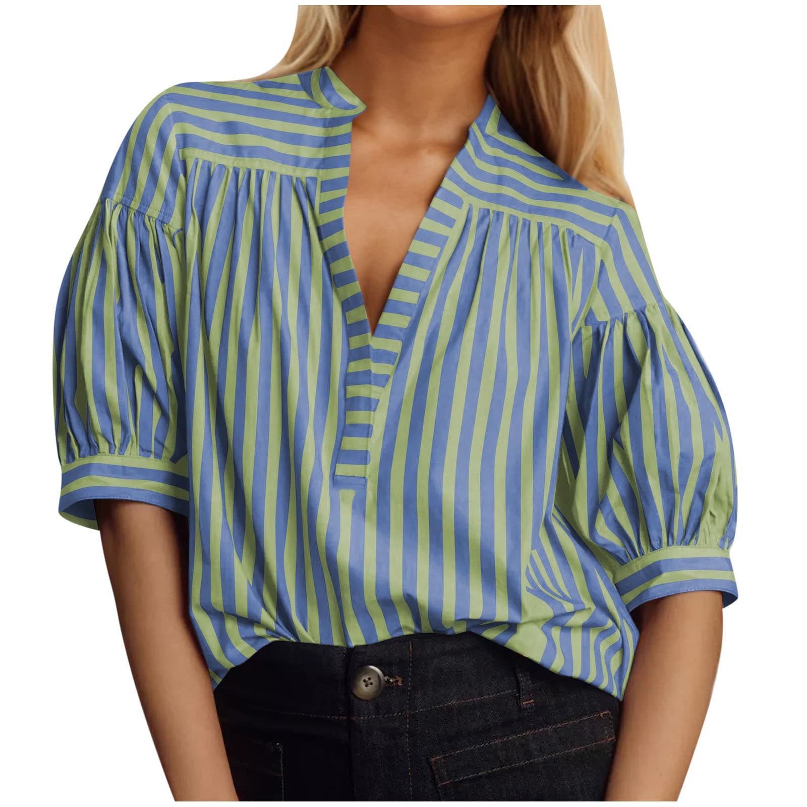 Blusa con mangas farol de estilo japonés