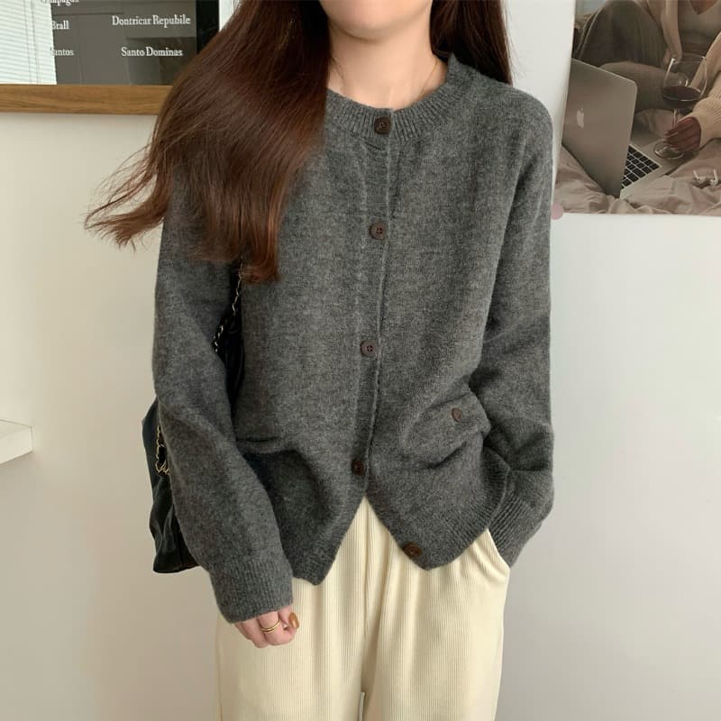 Cardigan tejido manga larga holgado para mujer