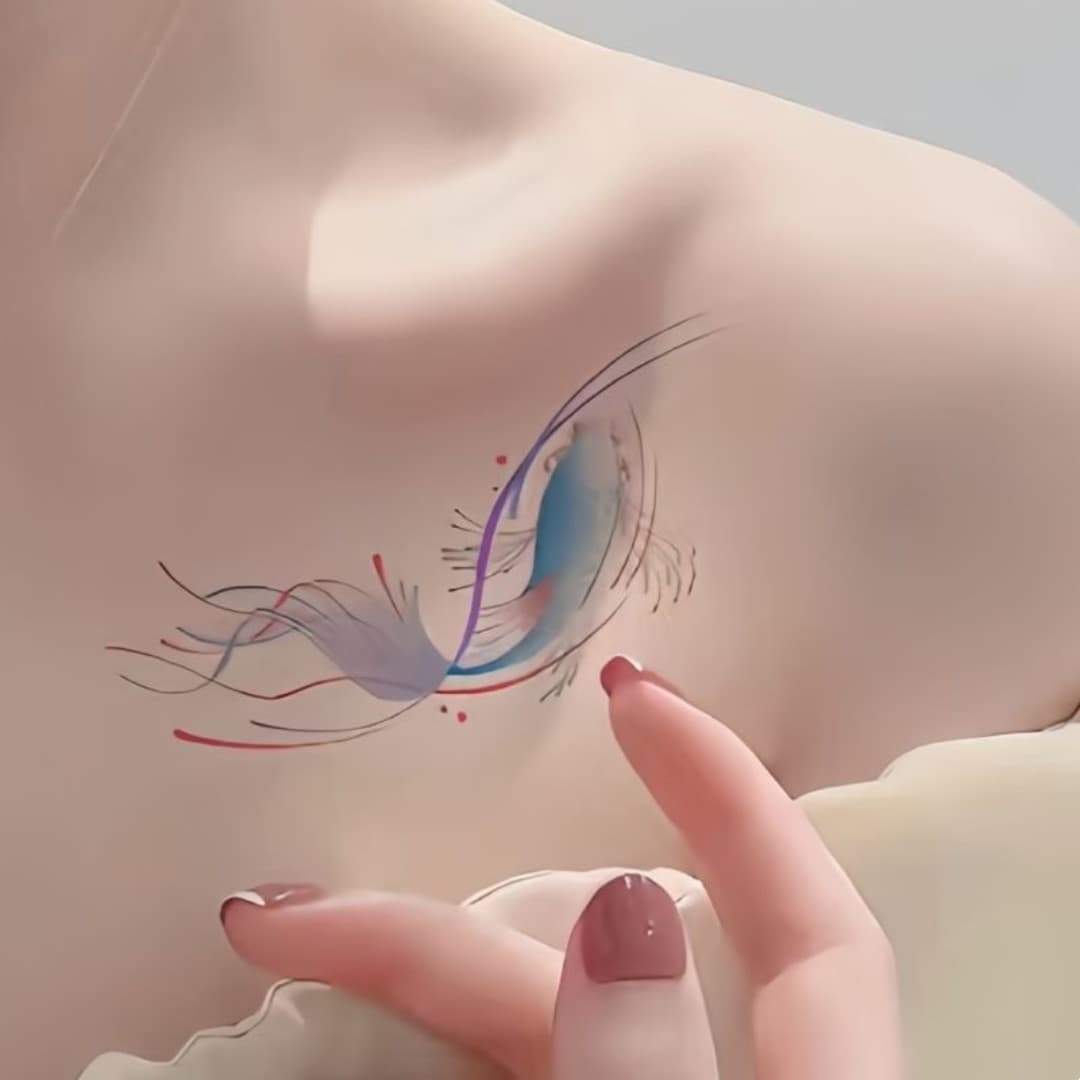 Pegatina tatuaje koi rosa impermeable y duradera