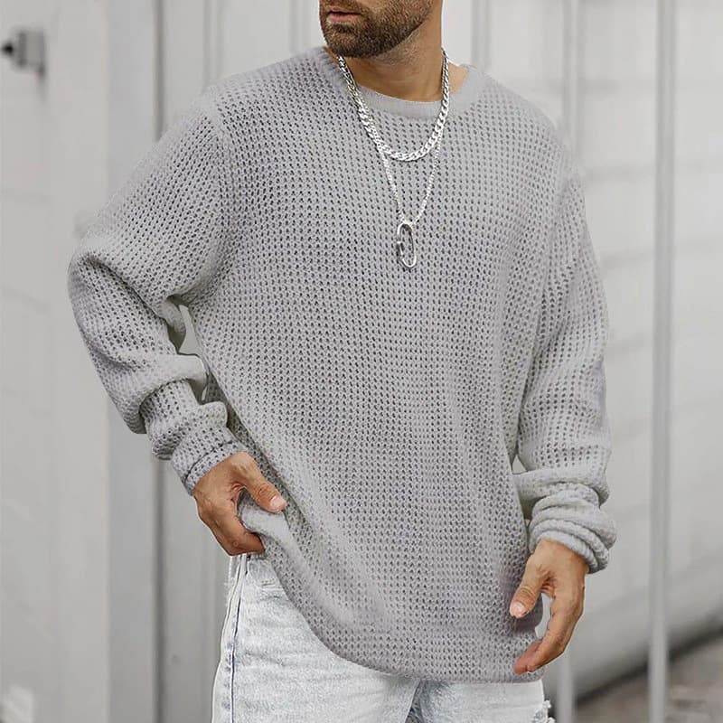 Suéter casual de cuello redondo para hombre