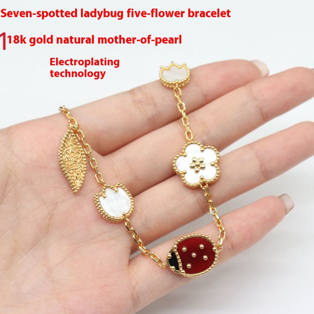Pulsera de moda con flor y hoja