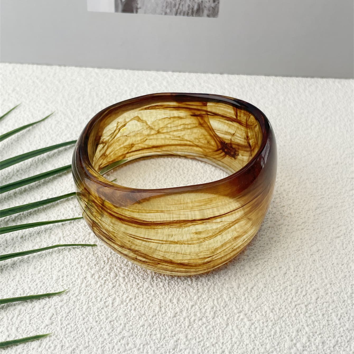 Pulsera acrílico patrón mármol irregular