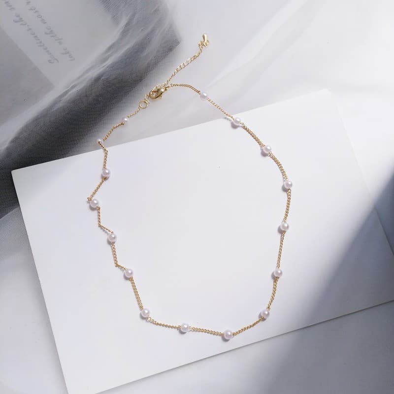 Collar de perla elegante estilo vintage francés