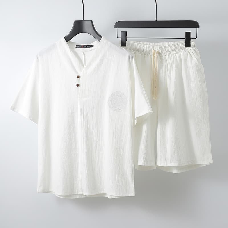 Conjunto suelto lino de dos piezas para hombre