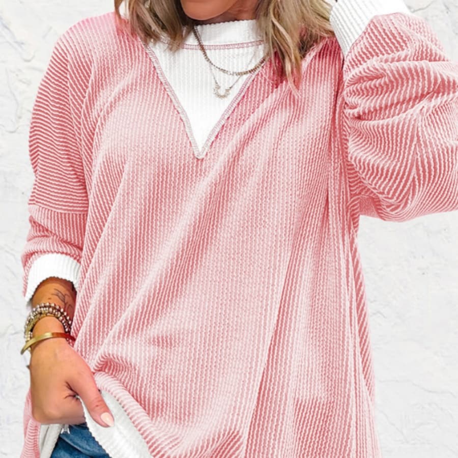 Suéter de cuello redondo y mangas largas para mujer