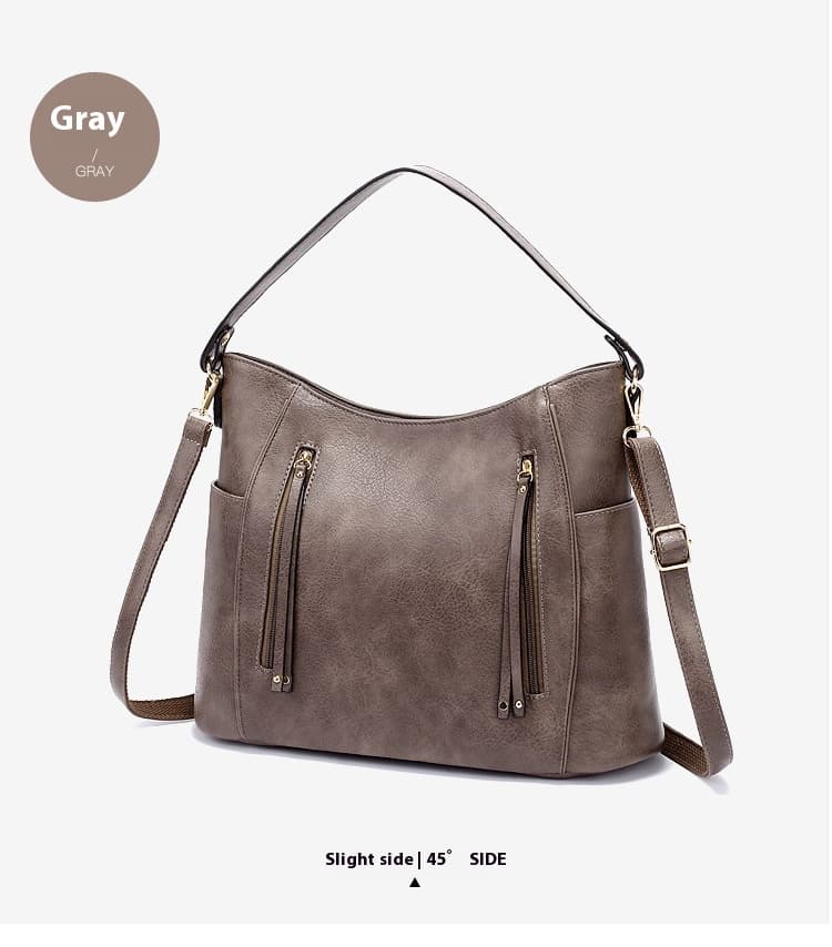 Bolsa de mujer de cuero con gran capacidad y estilo vintage