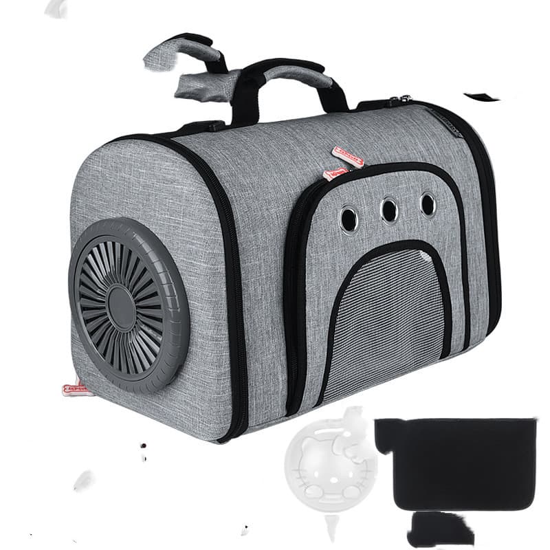 Mochila para mascotas con ventilador y ventilación