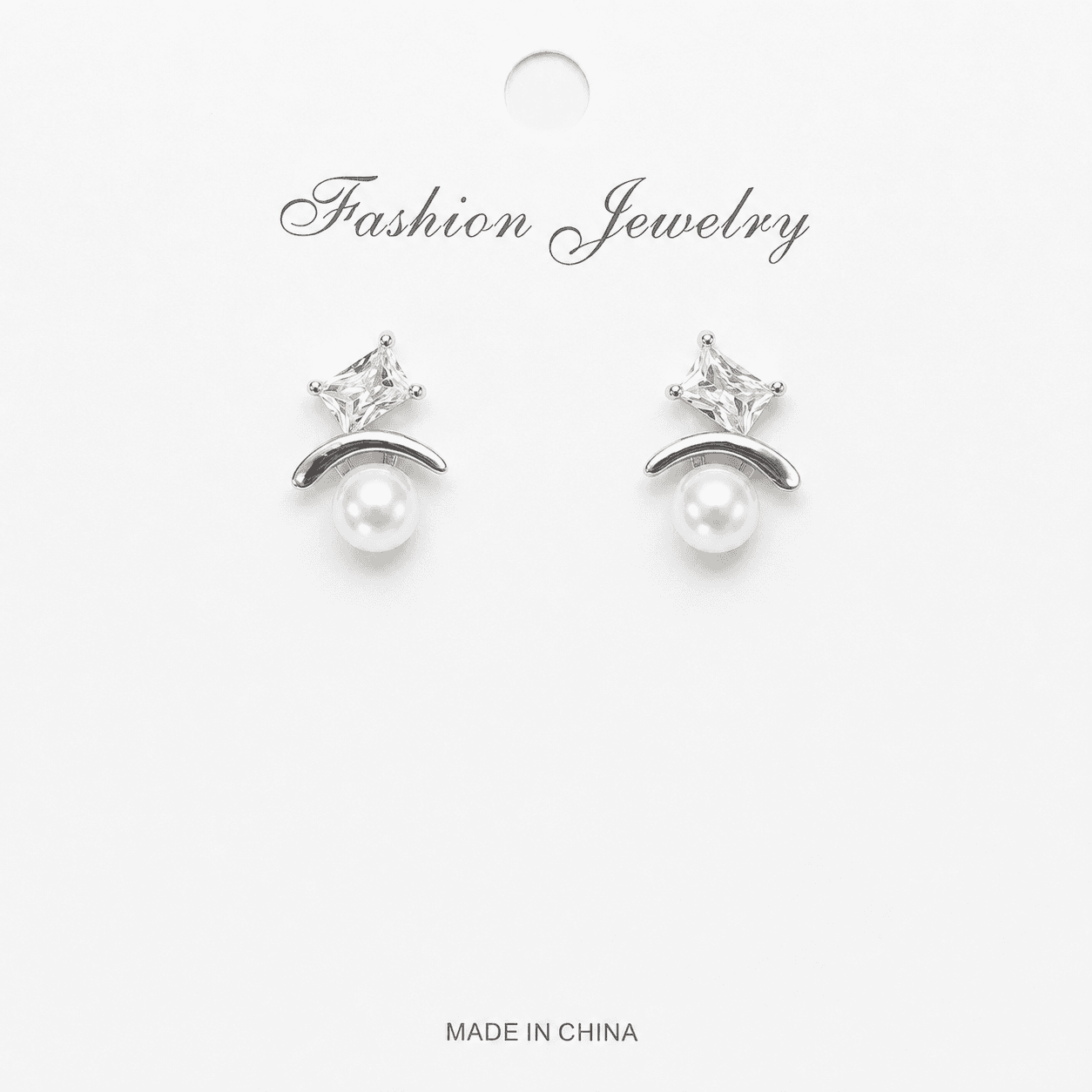 Aretes de perlas minimalista con circonita