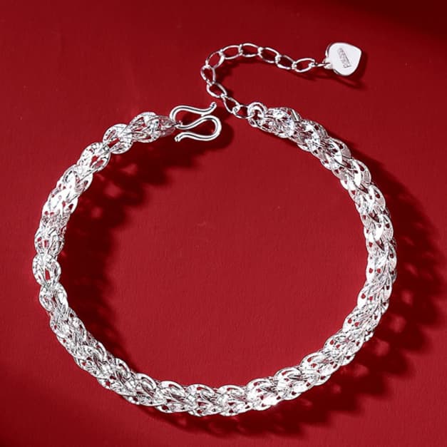 Pulsera de plata de ley con cadena fénix tejida