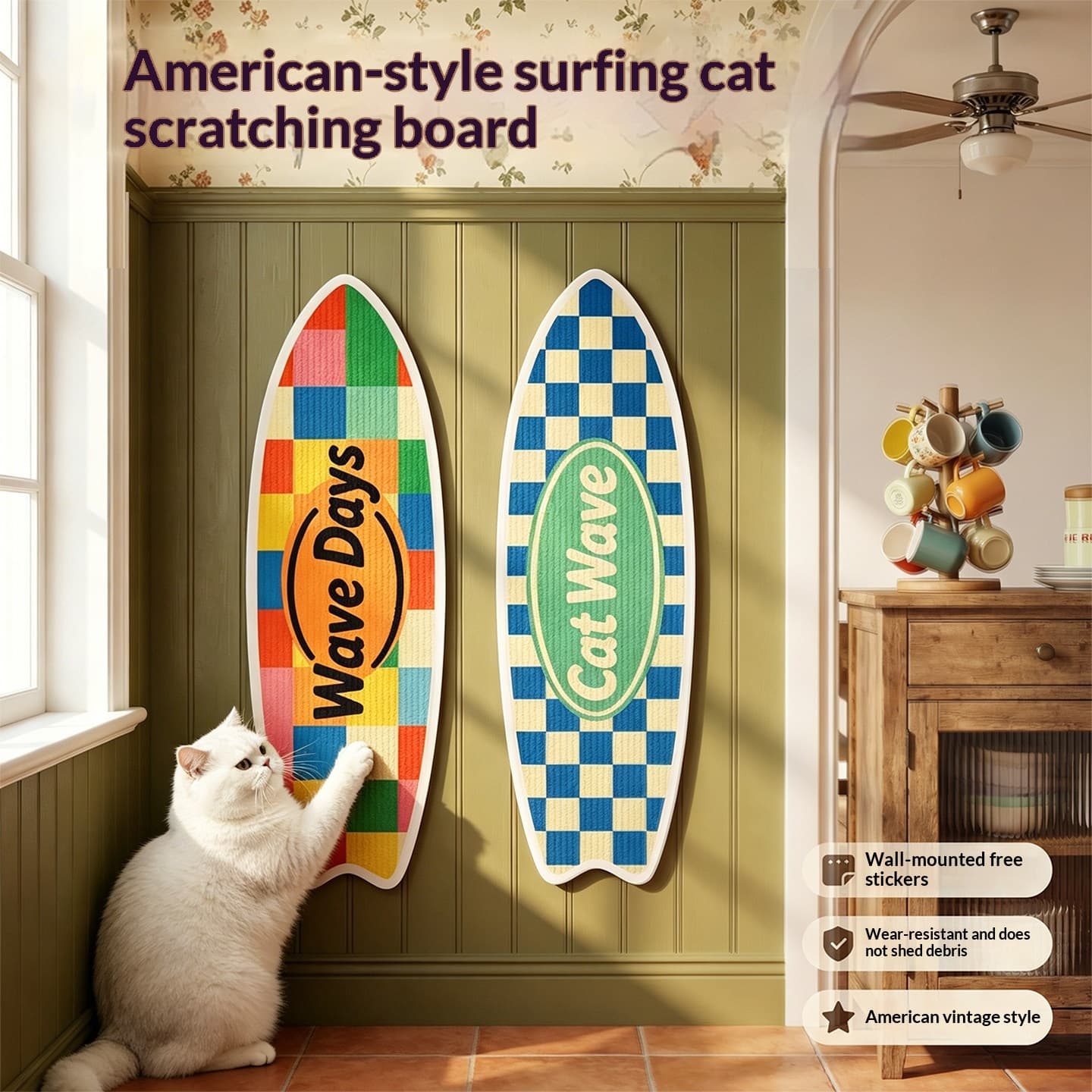 Rascador rectangular para gatos con fieltro