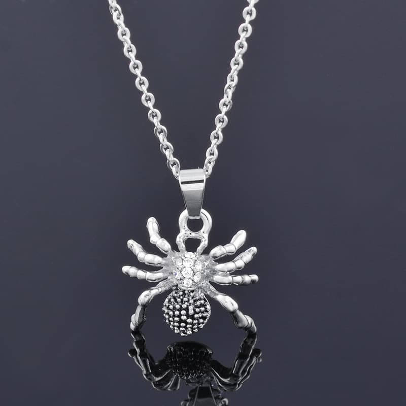 Collar araña de acero titanio con brillantes