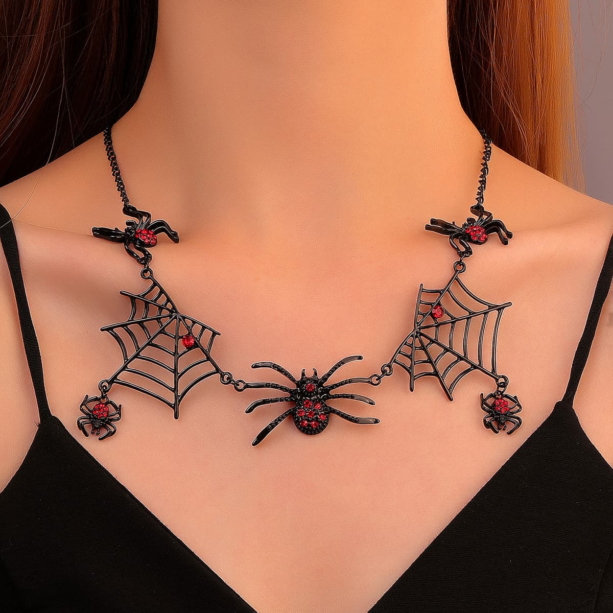Collar araña y telaraña para Halloween
