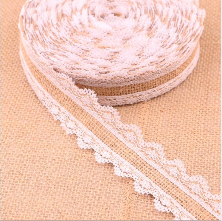 Rollos de lino con encaje para manualidades DIY