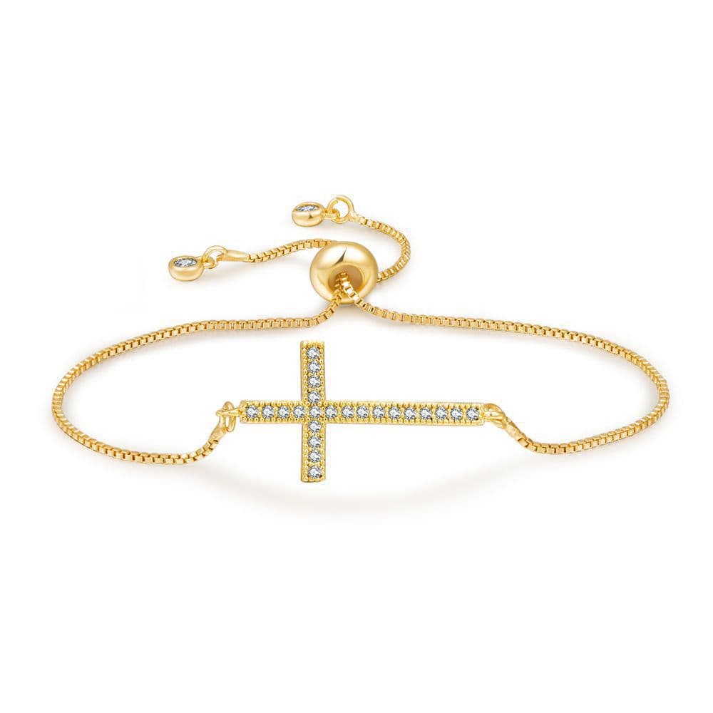 Pulsera de circón con cruz versátil