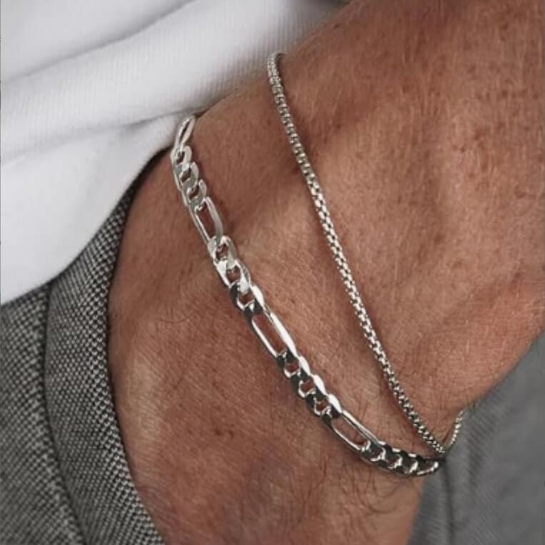 Pulsera de cadena cubana para parejas