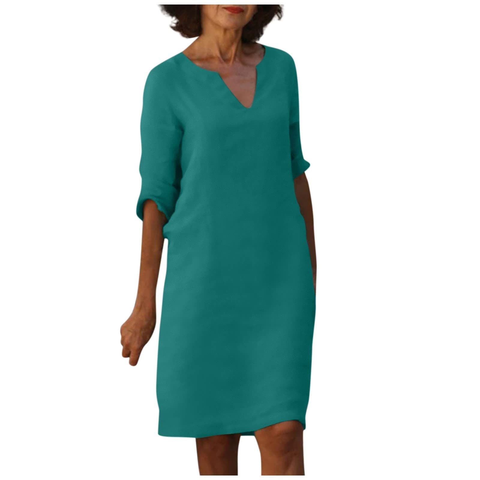 Vestido retro de algodón con cintura alta