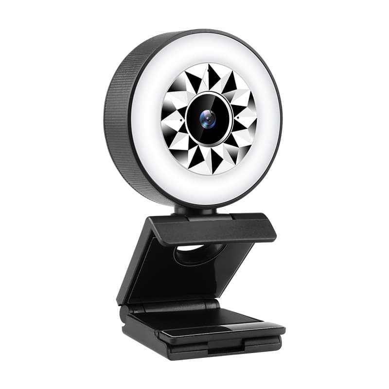Cámara web USB 1080P con luz de relleno y micrófono