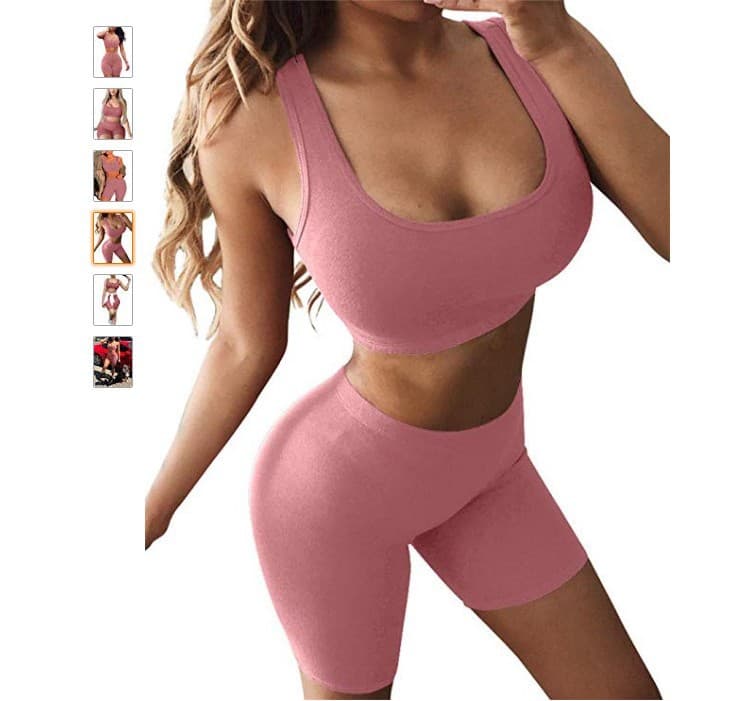 Conjunto de tank top y short sin mangas para mujer