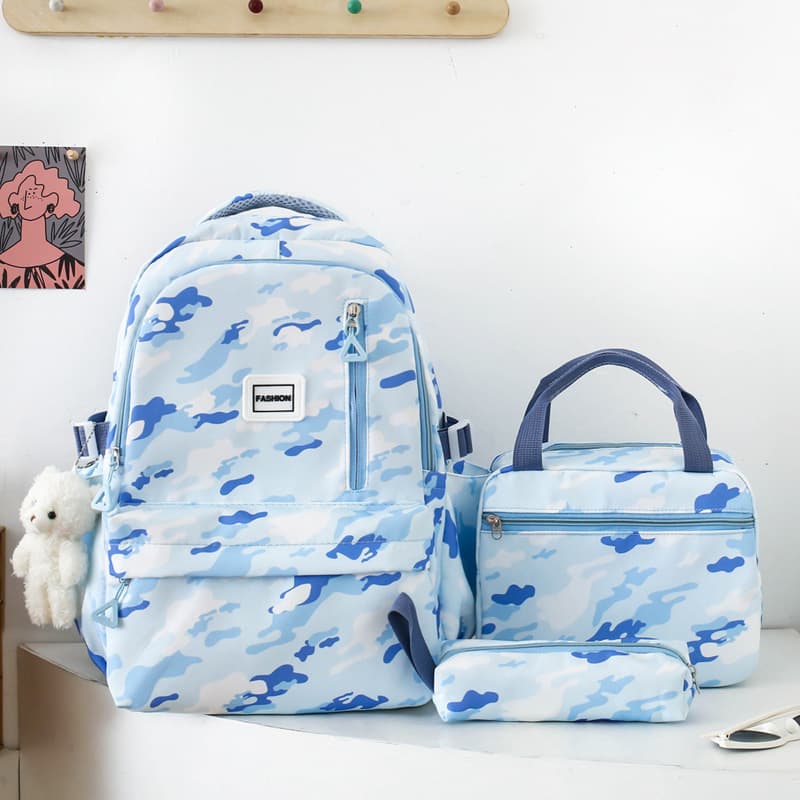 Mochila escolar de gran capacidad con tres piezas para niñas