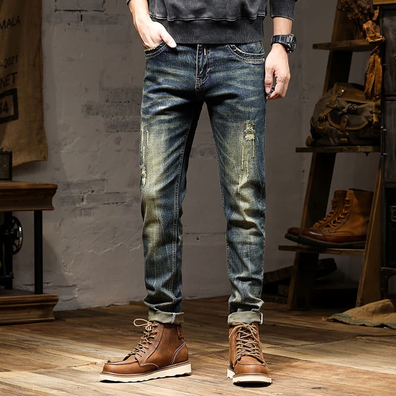 Jeans de hombre stretch estilo retro
