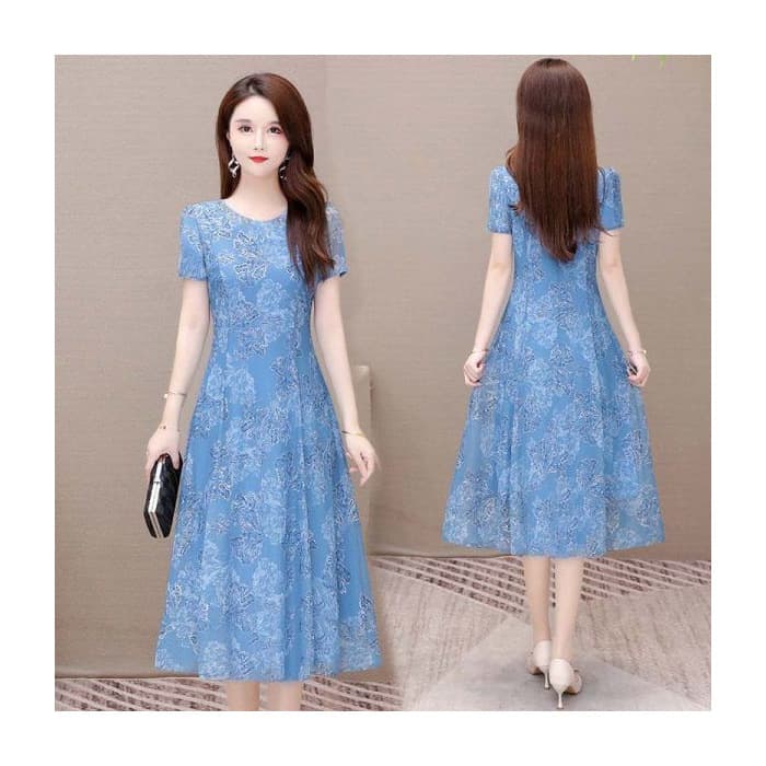 Vestido casual de verano con estampado floral y talle alto