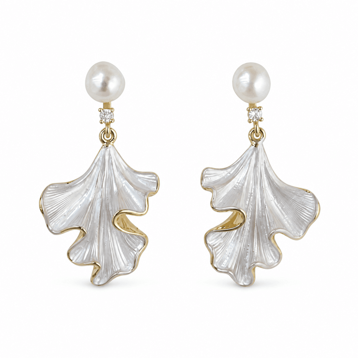 Pendientes de perlas estilo vintage francés con diseño tridimensional