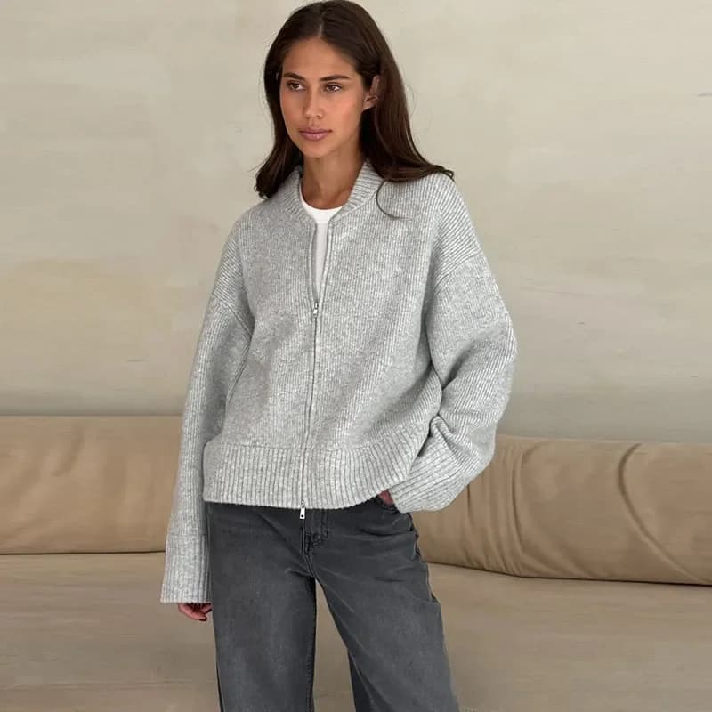 Chaqueta tejida casual para mujer