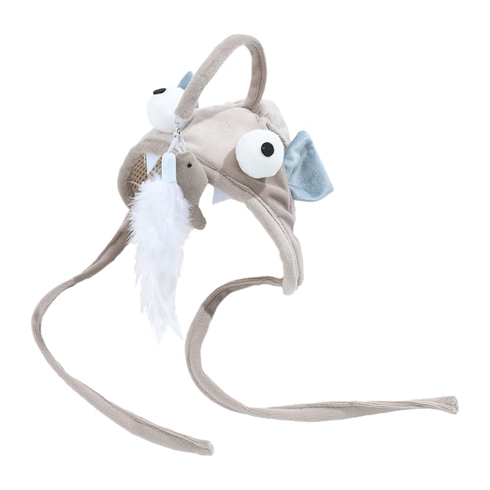 Juguete gato con plumas diseño dinosaurio