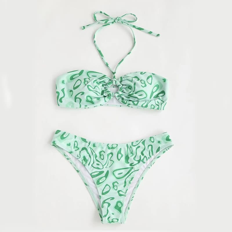 Bikini bandeau con abertura sexy