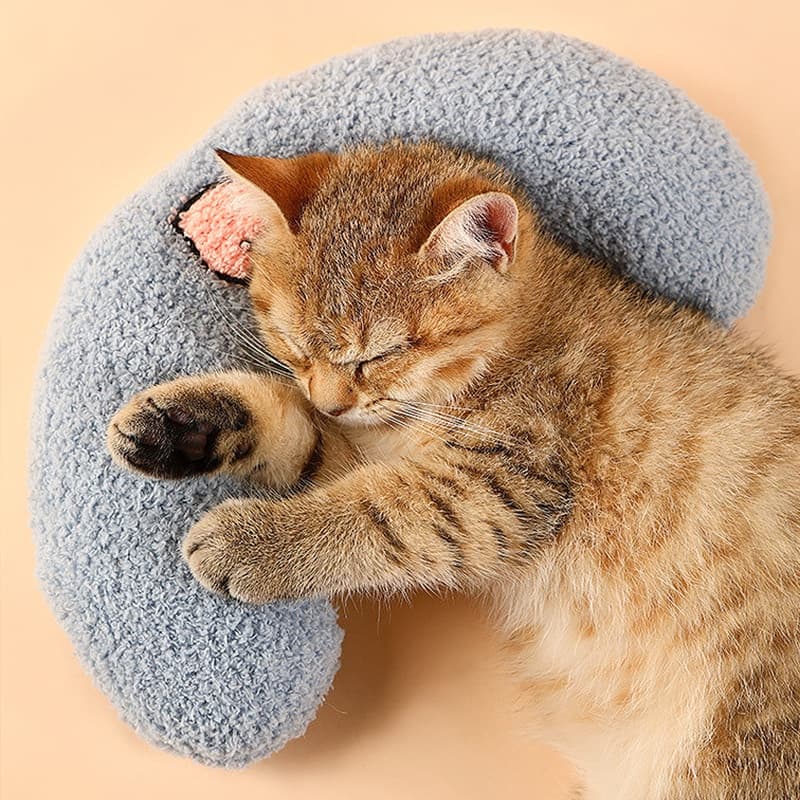Almohada con forma de luna para gatos y perros pequeños
