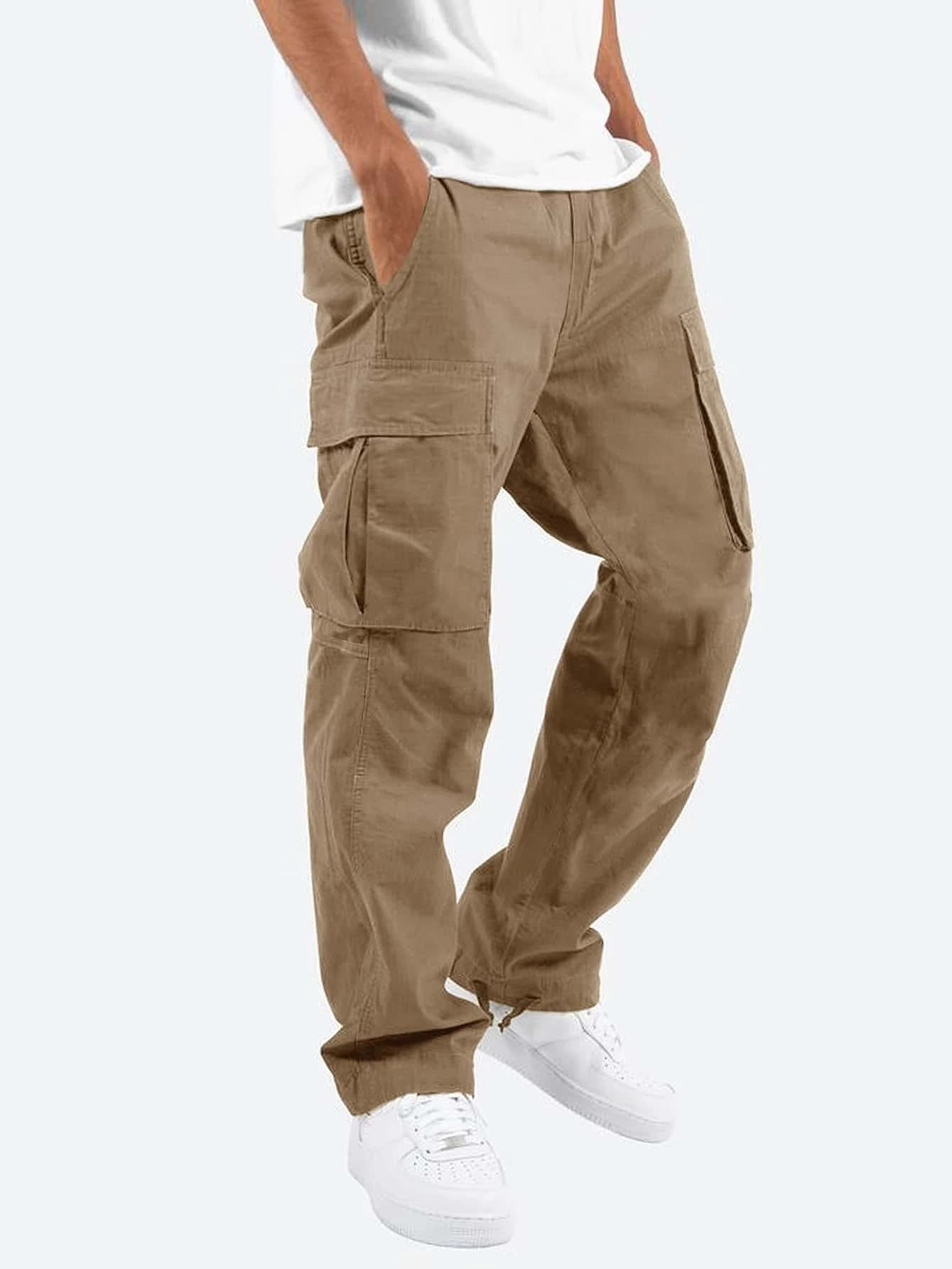 Pantalones de trabajo algodón con cordón y bolsillos