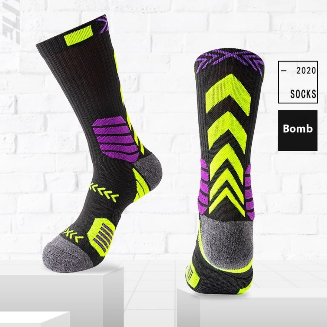 Calcetines largos para baloncesto con contraste de colores para hombre