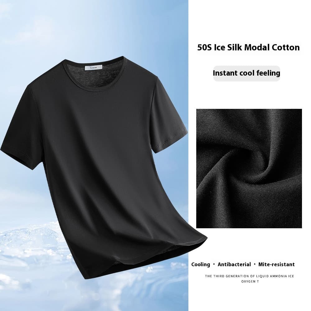 Camiseta ceñida ice silk modal manga corta