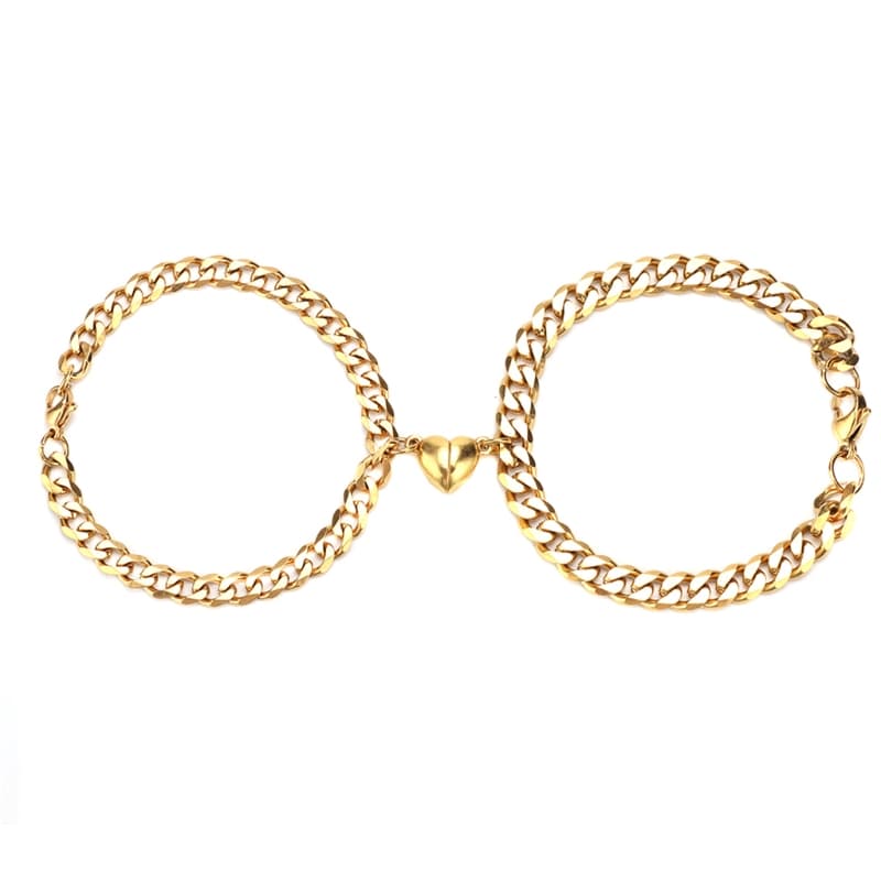 Pulseras magnéticas de pareja con forma de corazón