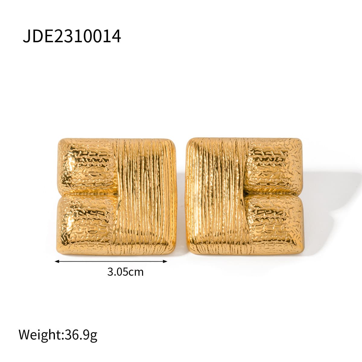 Aretes geométricos cuadrados en acero inoxidable
