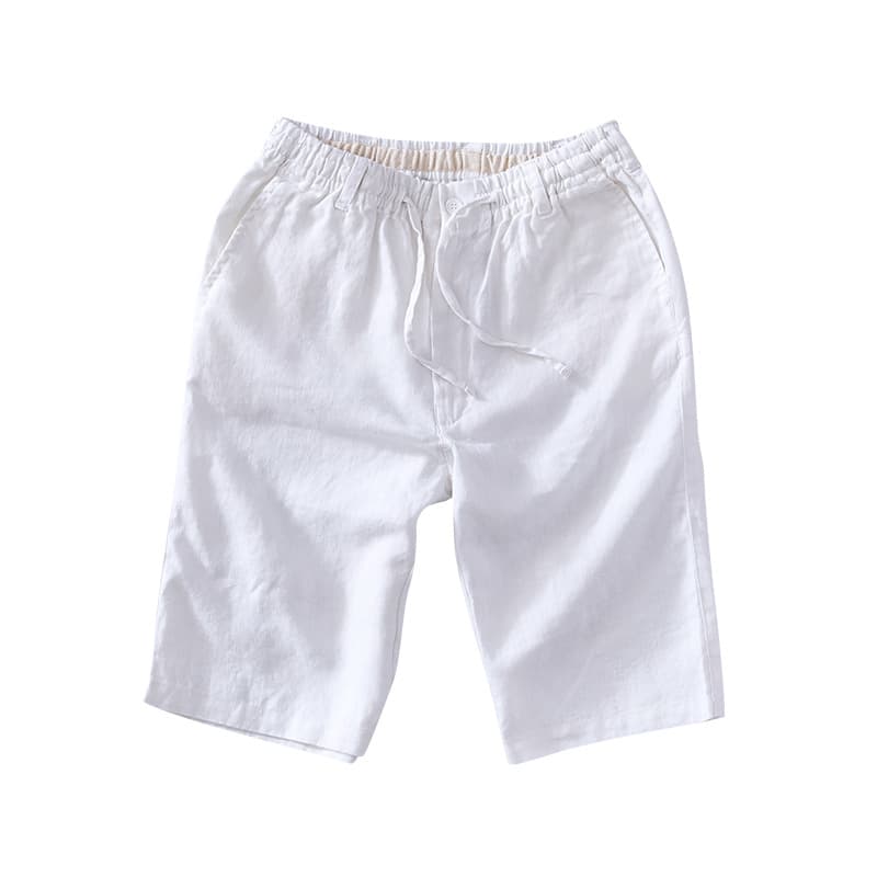 Capris de lino casuales para hombre, corte suelto