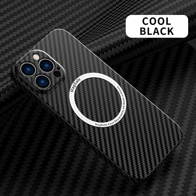 Funda de fibra de carbono para iPhone con protección reforzada