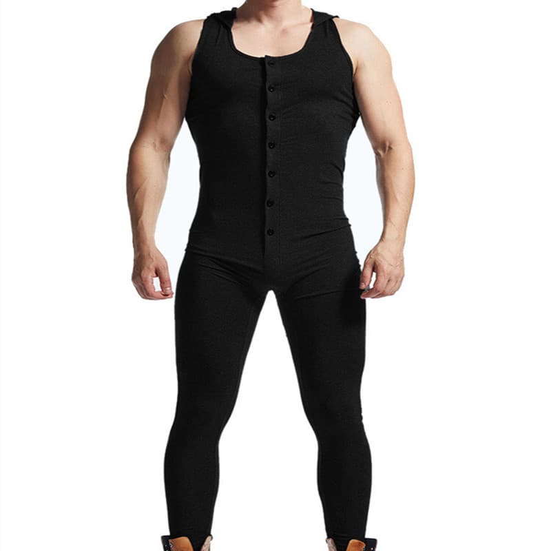 Mono deportivo sin mangas con capucha de color sólido