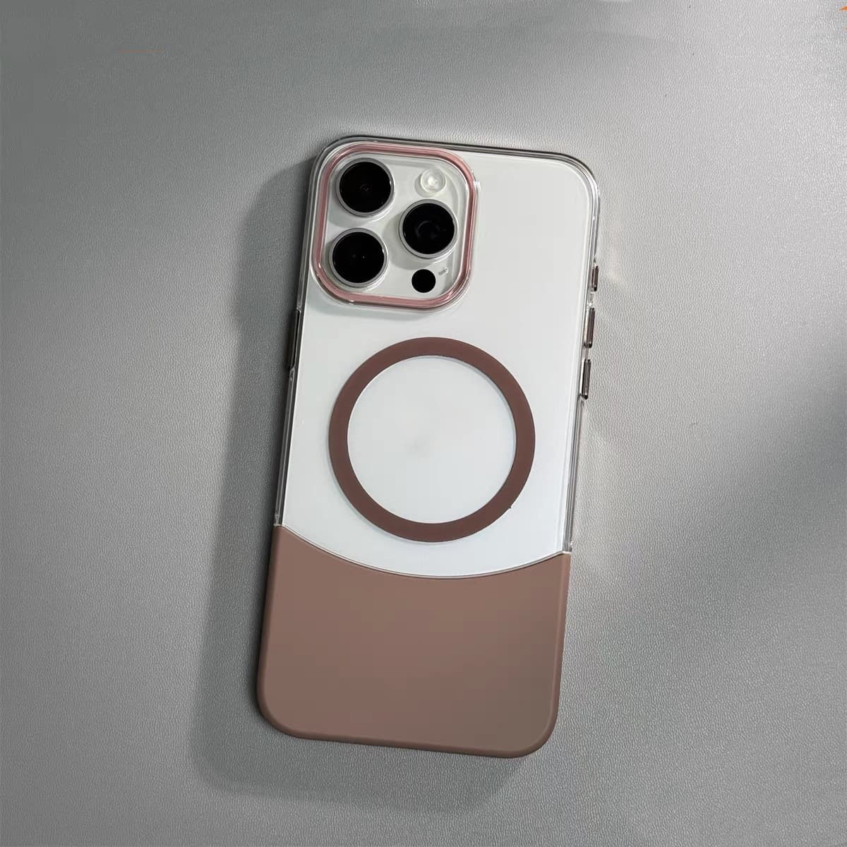 Funda transparente con contraste de color y cierre magnético