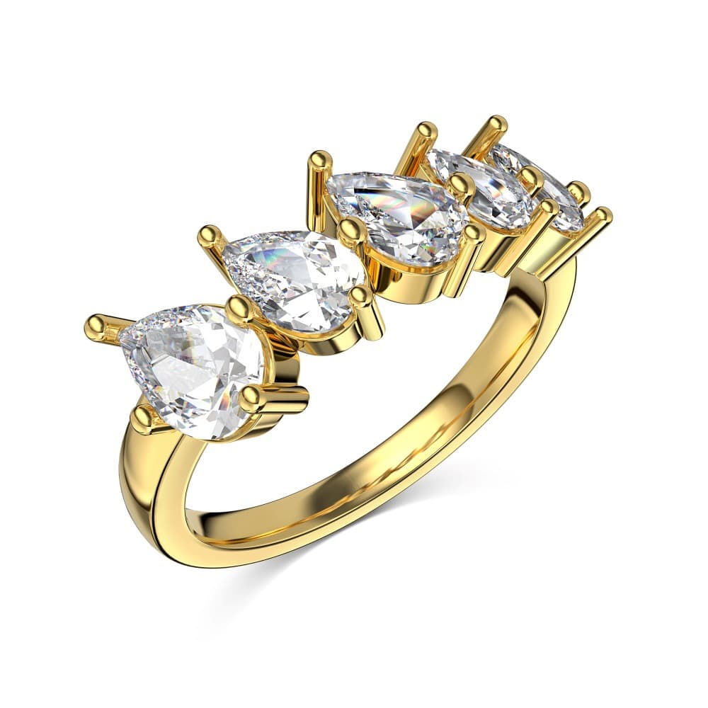 Anillo plata 925 gota agua forma pera minimalista