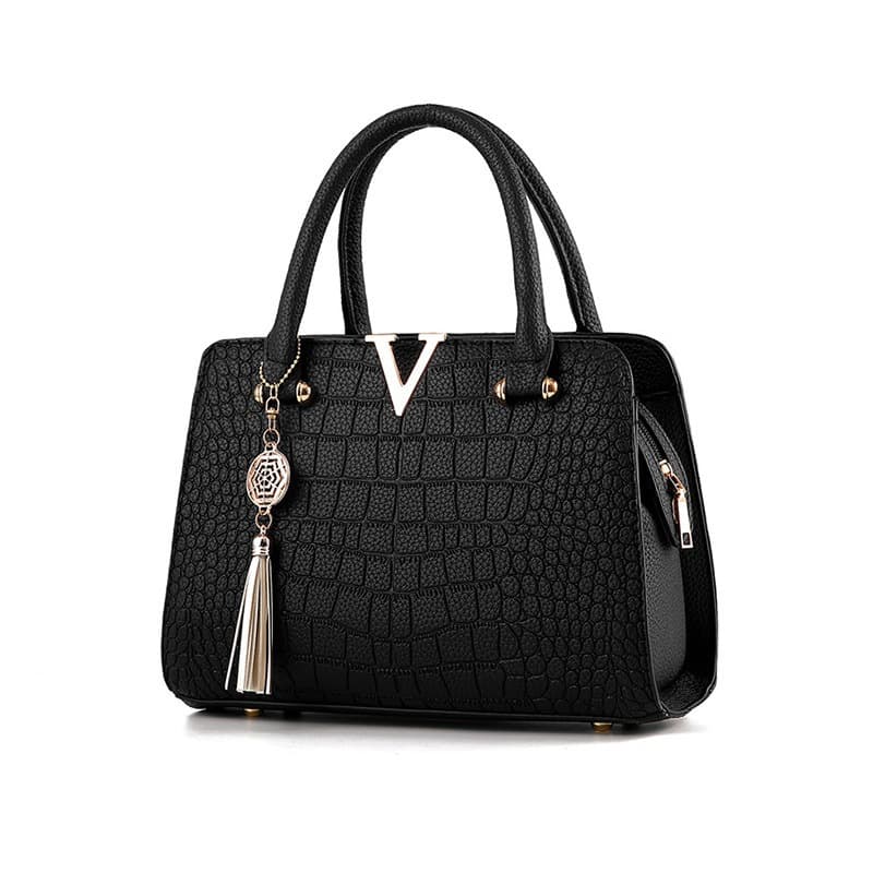 Bolsa de mano casual con patrón de cocodrilo