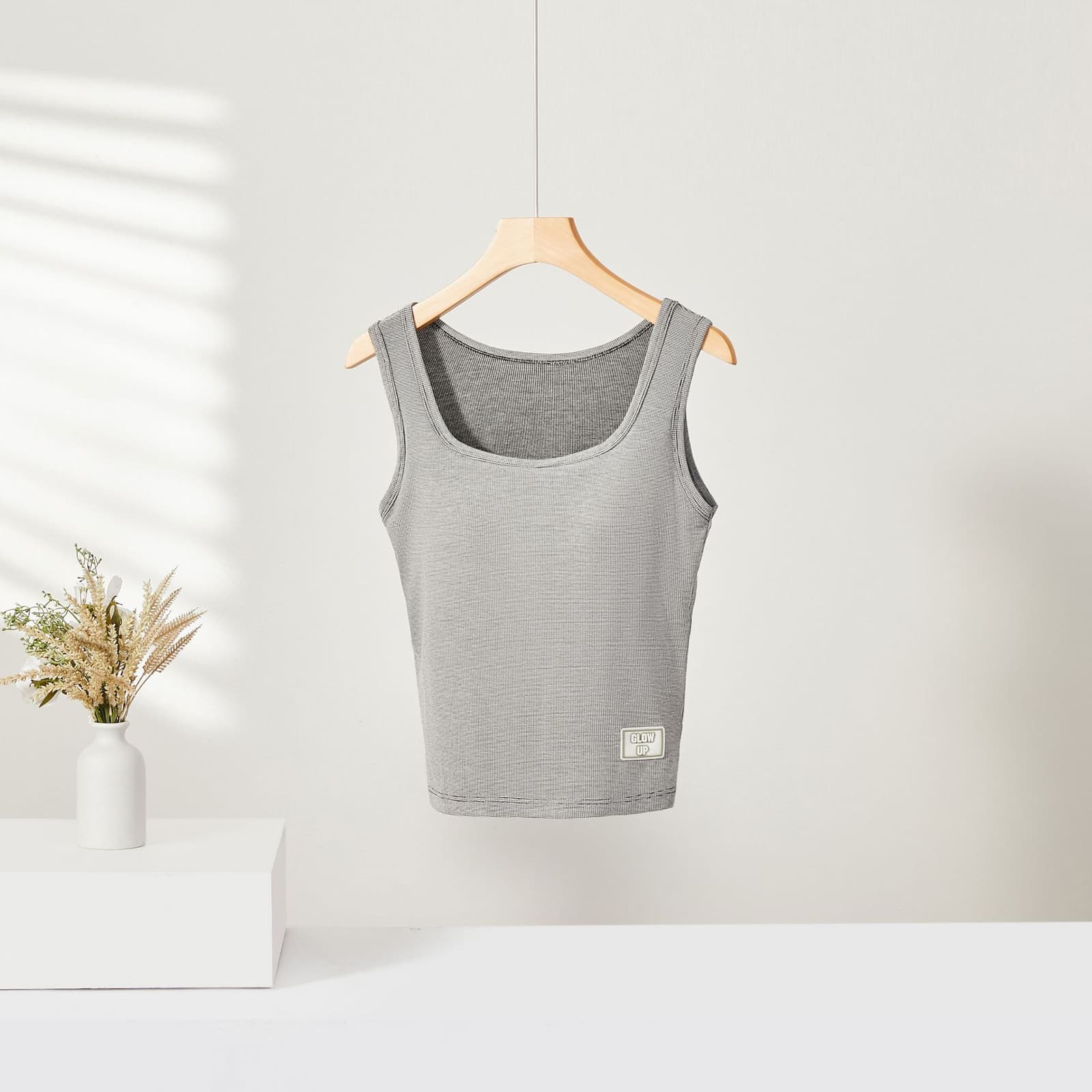Camiseta coreana sin costuras con cuello cuadrado