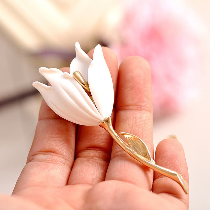 Broche tulipán de resina