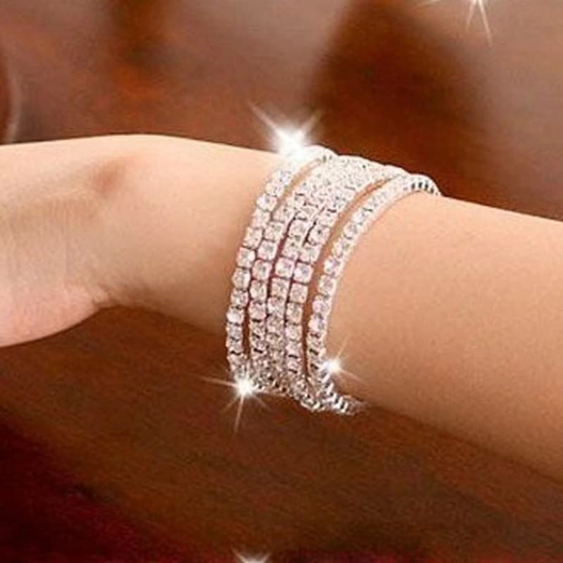 Pulsera elástica con diamantes