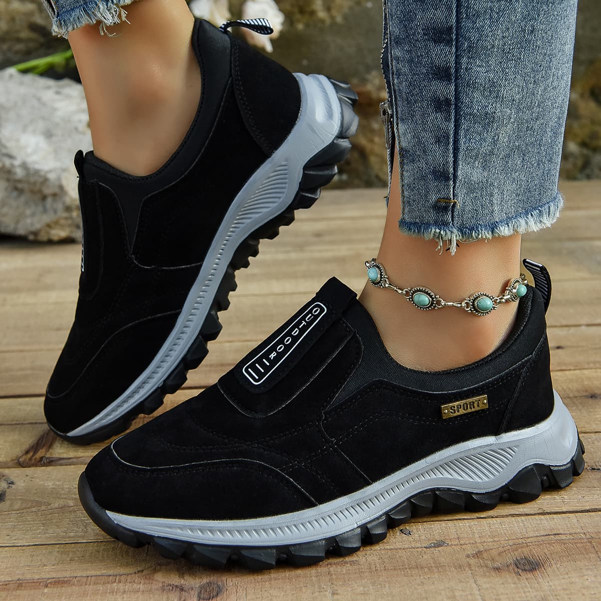 Tenis deportivos deslizables para caminar y correr