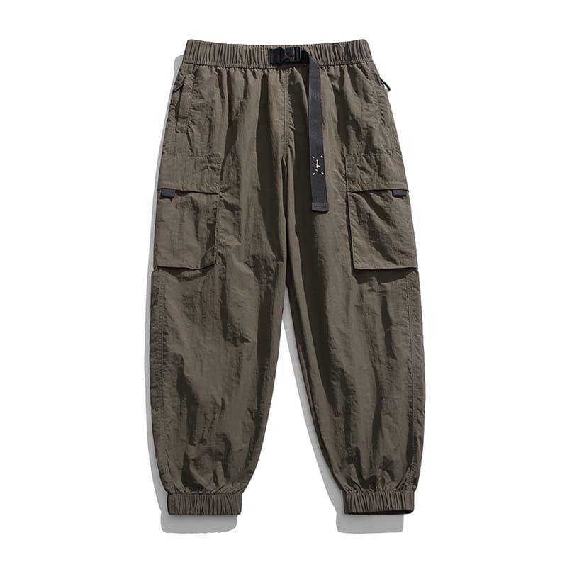 Pantalones casuales con múltiples bolsillos estilo retro japonés