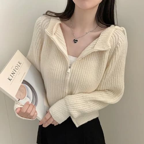 Sudadera con capucha y doble cierre de manga larga