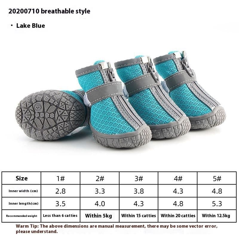 Zapatos impermeables y transpirables para perros