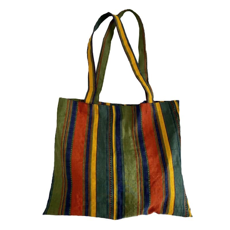 Bolsa de hombro rayas arcoíris estilo retro