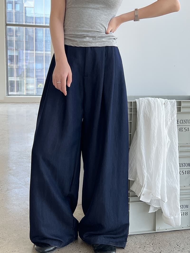 Pantalones de pierna ancha cintura alta estilo Yamamoto